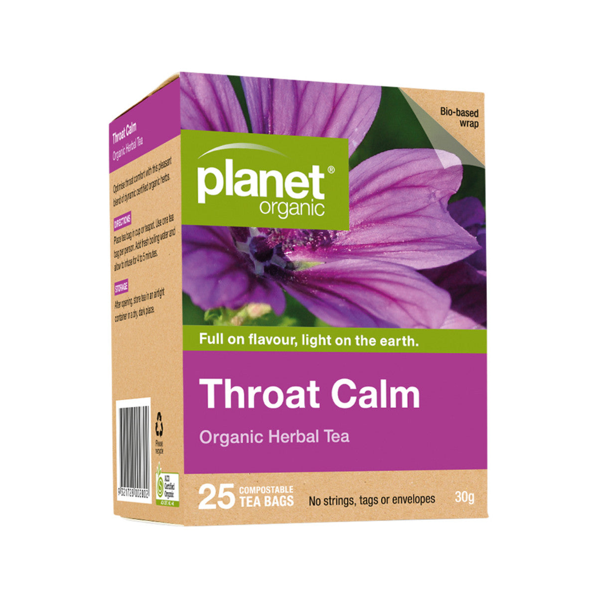 Planet Organic Organic Throat Calm Herbal Tea x 25 Tea Bags