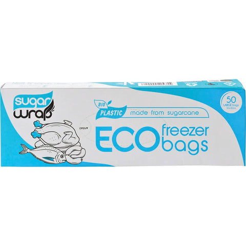 Sugarwrap Eco Freezer Bags Made from Sugarcane Large 50pk