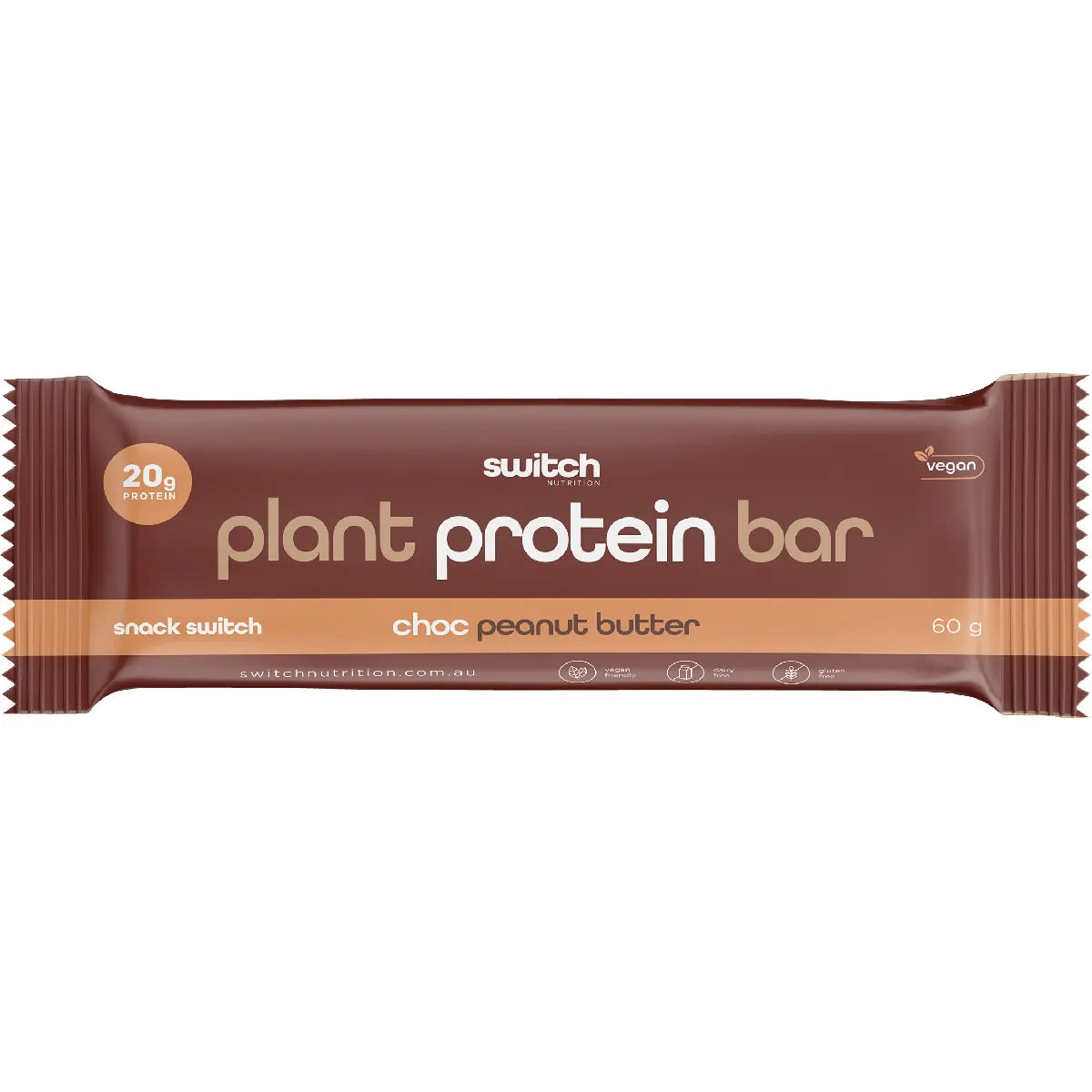 Switch Nutrition Plant Protein Bar 60g x 12 - Choc Peanut Butter