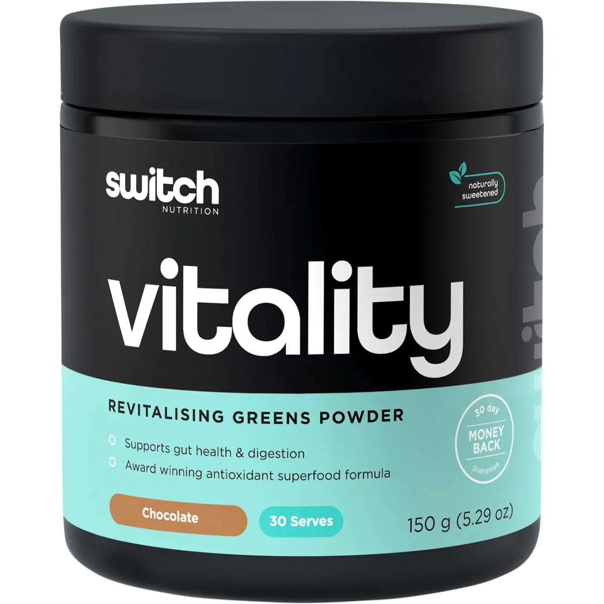 Switch Nutrition Vitality Revitalising Greens Powder 150g - Chocolate