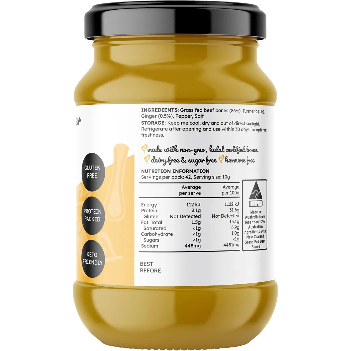 The Broth Sisters Beef Bone Broth Concentrate Turmeric & Ginger 420g