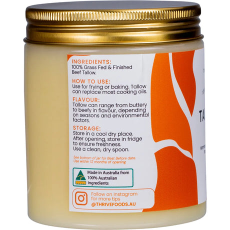 Thrive Tallow 100% Grass Fed Tallow 250ml