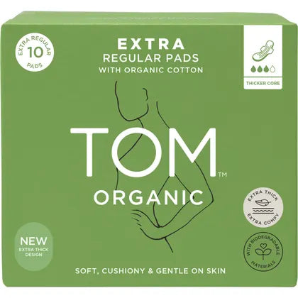 TOM Organic Pads Extra Regular 4x10pk