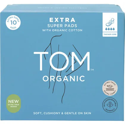 TOM Organic Pads Extra Super 4x10pk