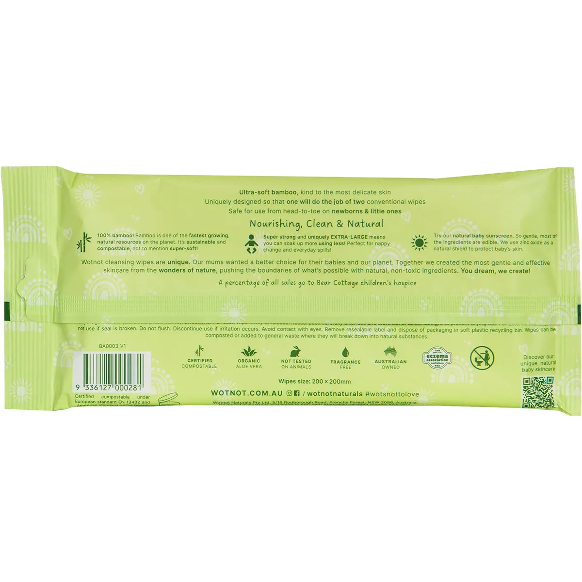 Wotnot Natural Baby Wipes 70 Pack