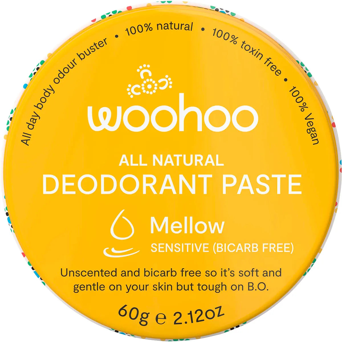 Woohoo Body Deodorant Paste 60g - Sensitive Bicarb Free Mellow