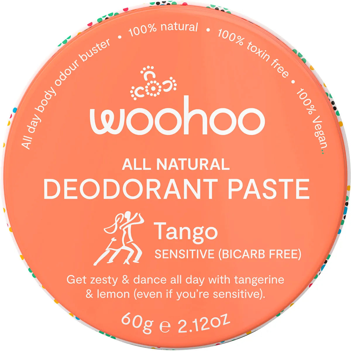 Woohoo Body Deodorant Paste 60g - Sensitive Bicarb Free Tango