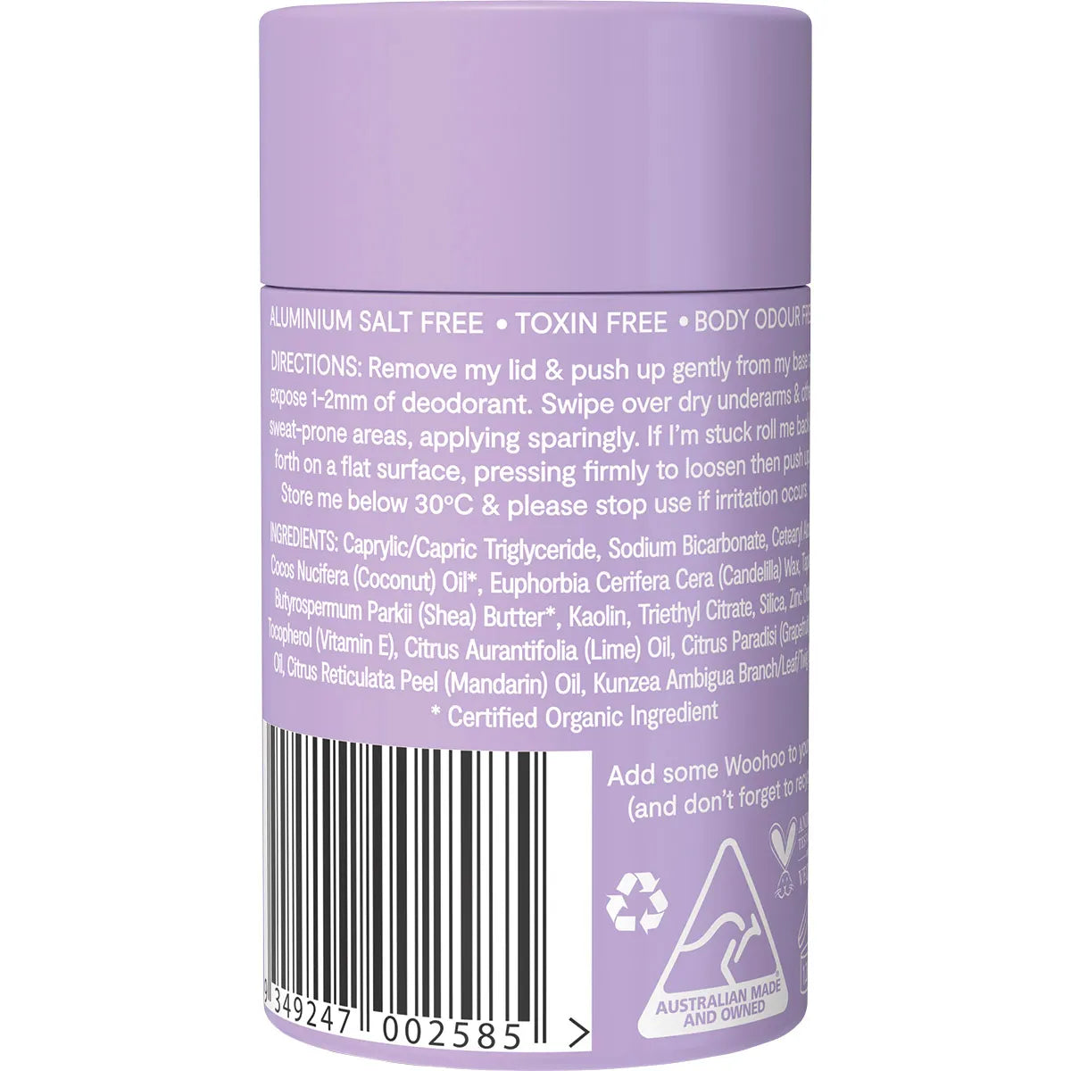 Woohoo Body Deodorant Stick  60g - Extra Strength Pop