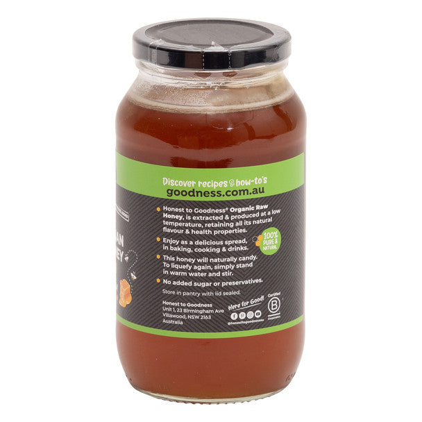 Honest To Goodness Australian Organic Raw Honey 1kg