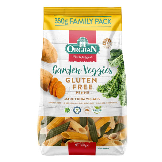 Orgran Gluten Free Pasta Penne Garden Veggies 350g x 5 Packets