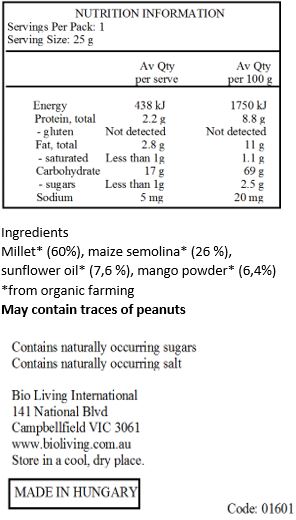 Holle Organic Millet Mango Crunchy Snack 25g x 8