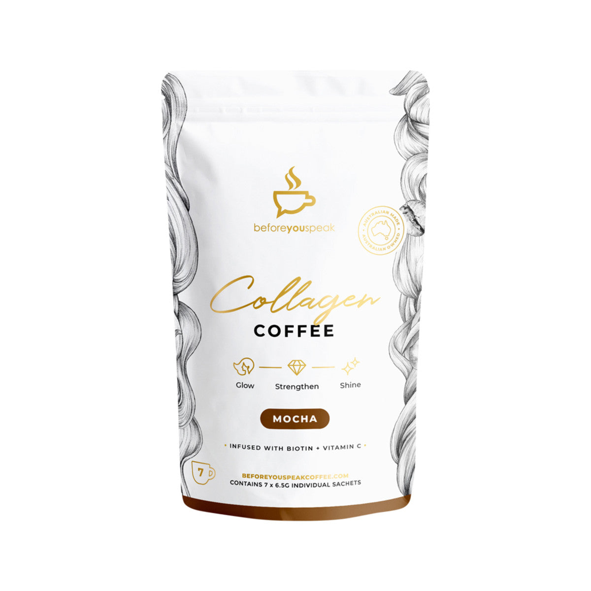 Before You Speak Collagen Coffee Mocha 6.5g x 7 Pack