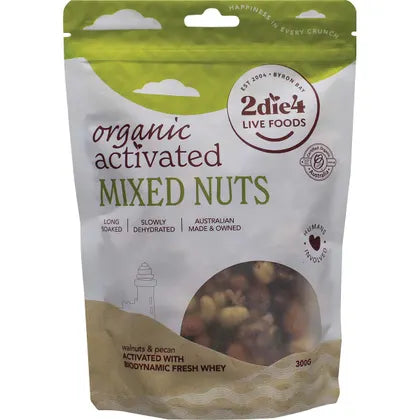 2Die4 Live Foods Organic Activated Mixed Nuts With Fresh Whey 300g