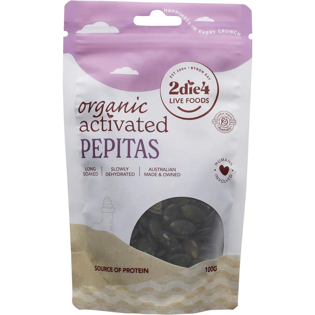 2Die4 Live Foods Organic Activated Pepitas 100g