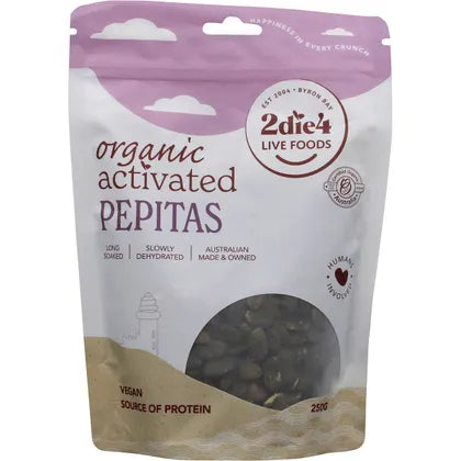 2Die4 Live Foods Organic Activated Pepitas 250g