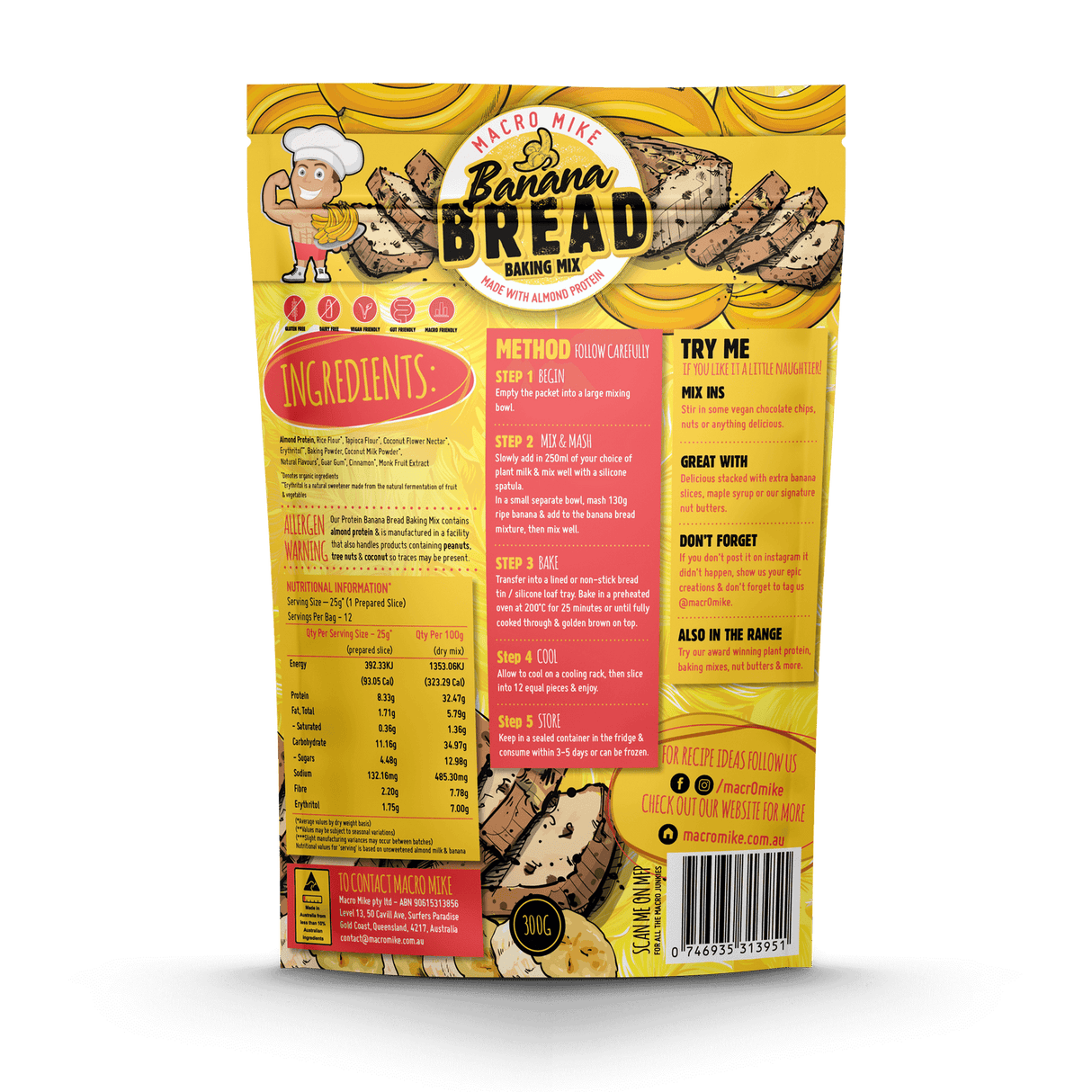 Macro Mike Protein Banana Bread Baking Mix 250g