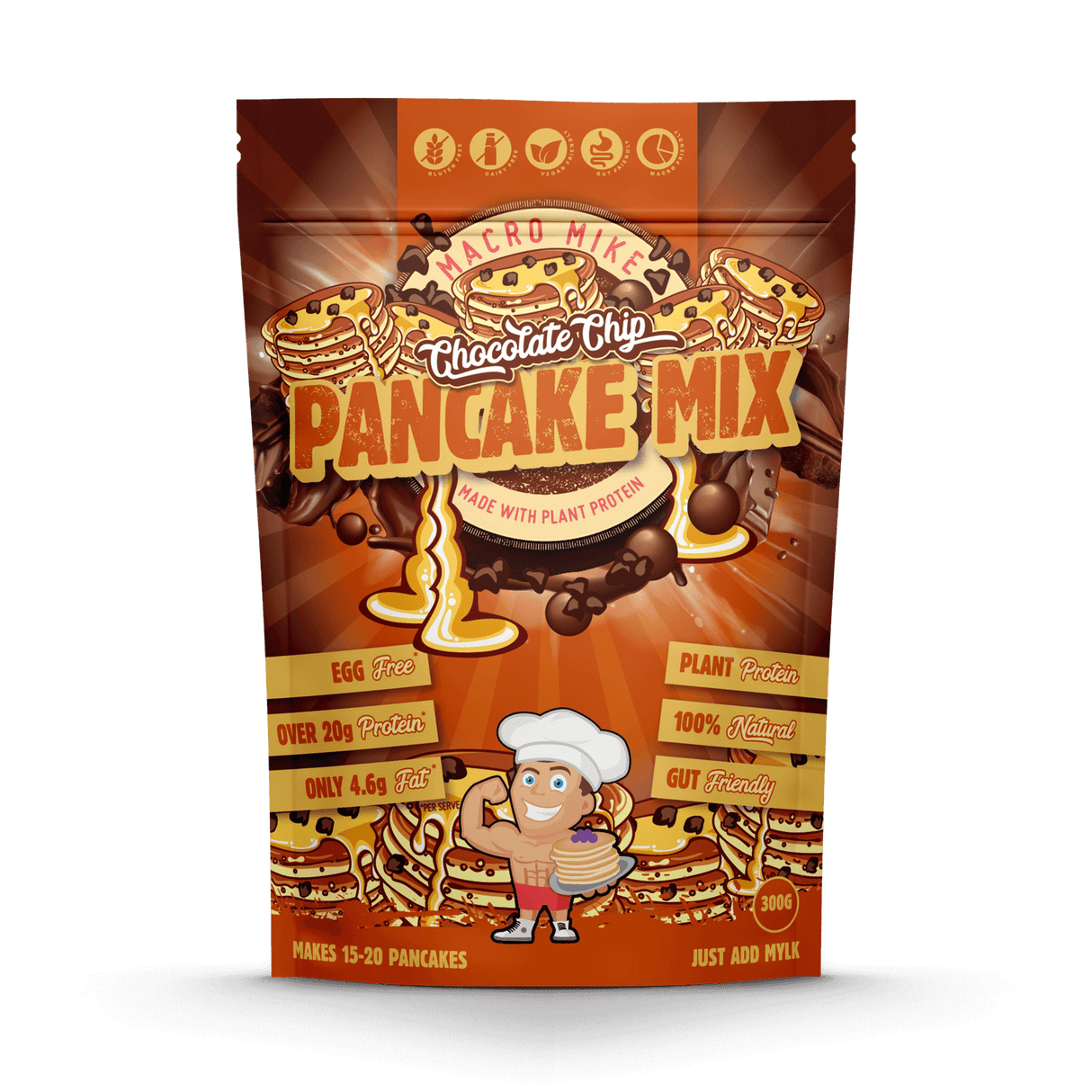 Macro Mike Protein Pancake Baking Mix Double Choc Chip 250g