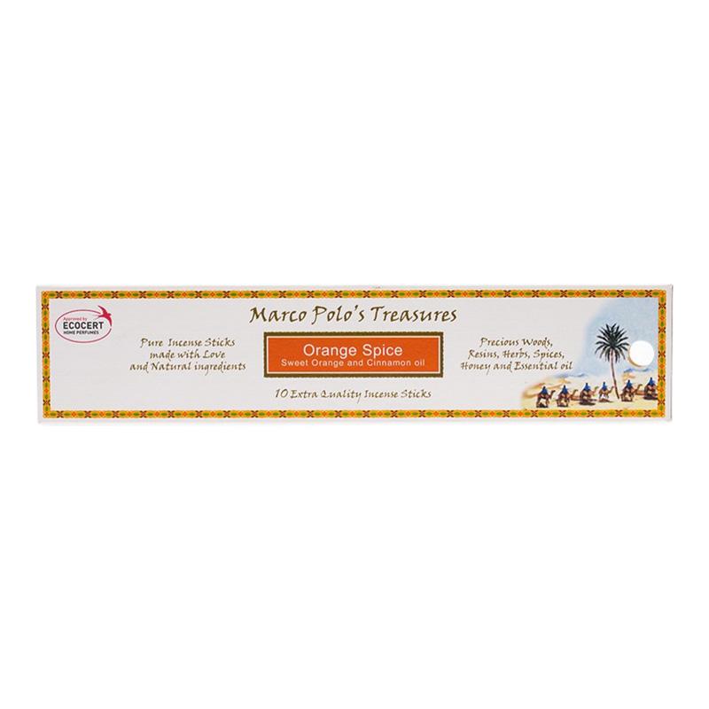 Marco Polo's Treasures Incense Sticks Orange Spice - 10 Pack