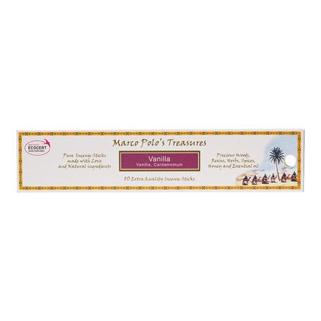 Marco Polo's Treasures Incense Sticks Vanilla- 10 Pack