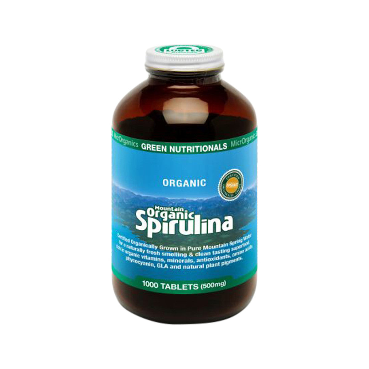 MicrOrganics Green Nutritionals Mountain Organic Spirulina 500mg 1000t