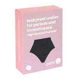 Pelvi Leakproof Underwear High Waisted Full Brief Black XS-XXL