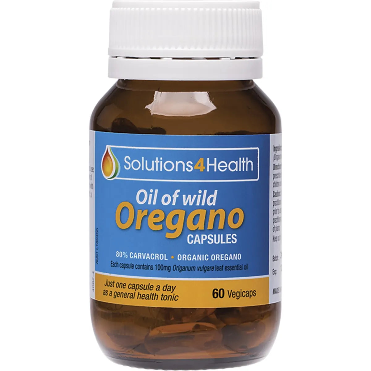 Solutions 4 Health Oil of Wild Oregano VegeCaps 60 Caps