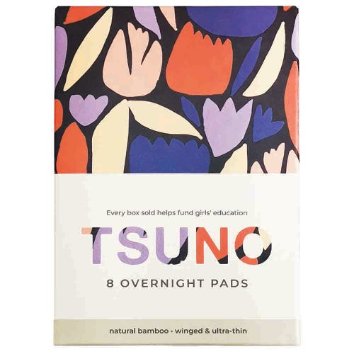 Tsuno Natural Bamboo Pads Overnight (Winged & Ultra-Thin) 8pk