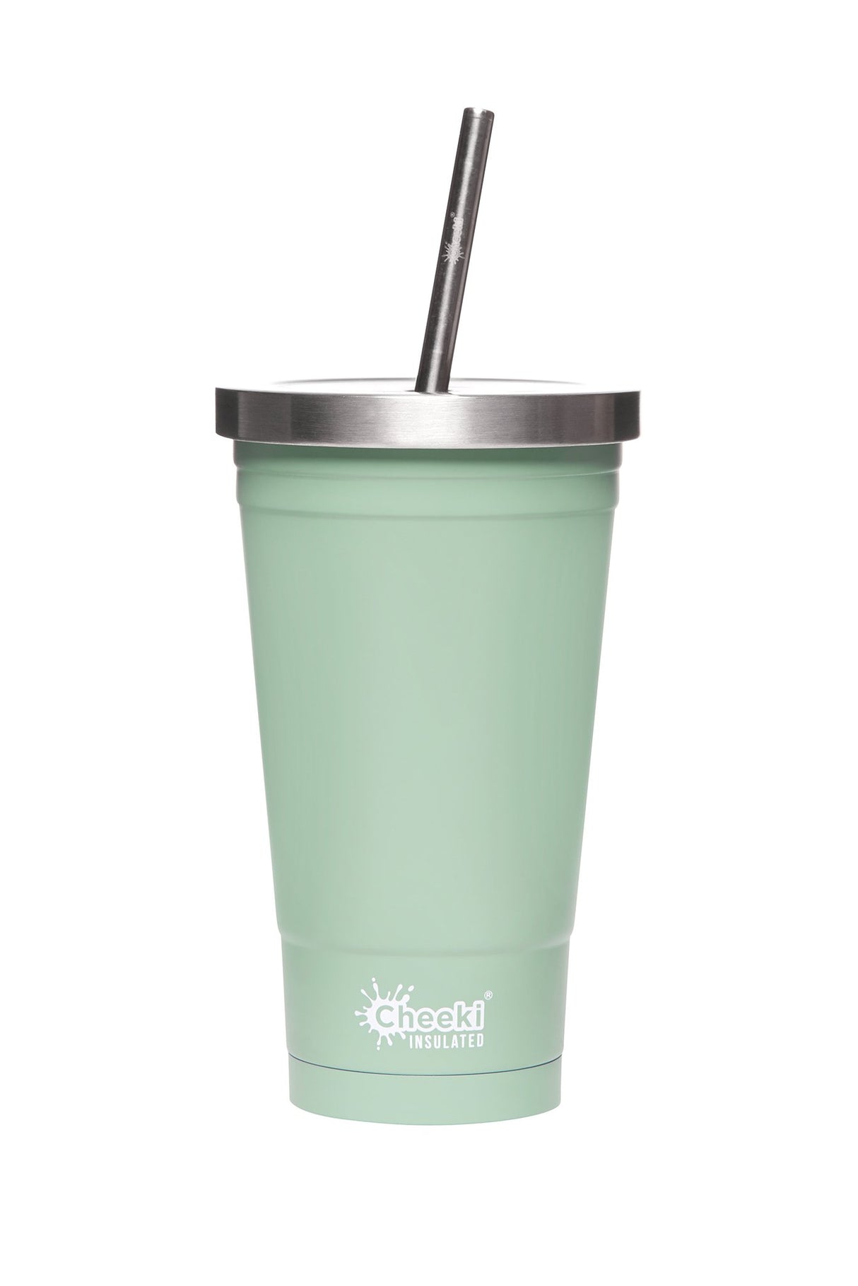 Cheeki Insulated Tumbler - Pistachio - With Stainless Steel Straw - 500ml