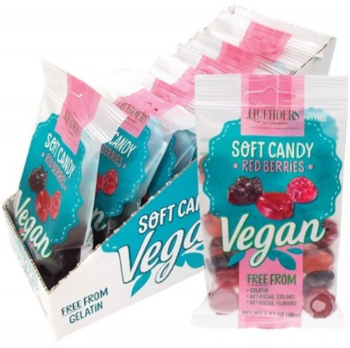 J. Luehders Soft Vegan Lollies Red Berries 80g x 10